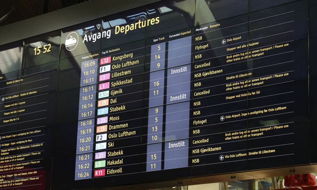 Togstreiken: stopp på Østfoldbanen fra lørdag