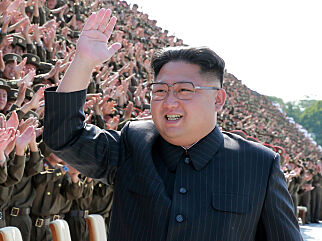 North Korean leader Kim Jong Un waves at a photo session with attendants in the fourth Active Secretaries of Primary Organization of KPA Youth in this undated photo released by North Korea's Korean Central News Agency (KCNA) in Pyongyang September 1, 2017. KCNA via REUTERS ATTENTION EDITORS - THIS PICTURE WAS PROVIDED BY A THIRD PARTY. REUTERS IS UNABLE TO INDEPENDENTLY VERIFY THE AUTHENTICITY, CONTENT, LOCATION OR DATE OF THIS IMAGE. NOT FOR SALE FOR MARKETING OR ADVERTISING CAMPAIGNS. NO THIRD PARTY SALES. NOT FOR USE BY REUTERS THIRD PARTY DISTRIBUTORS. SOUTH KOREA OUT. NO COMMERCIAL OR EDITORIAL SALES IN SOUTH KOREA. THIS PICTURE IS DISTRIBUTED EXACTLY AS RECEIVED BY REUTERS, AS A SERVICE TO CLIENTS. TPX IMAGES OF THE DAY