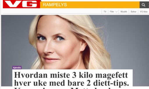 Mette-Marit og VG misbrukt i slankereklame