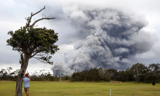 Askesky og varsel om vulkanutbrudd på Hawaii