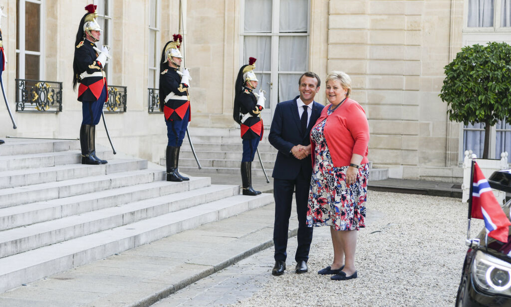 Erna gratulerte Macron med fransk fotballfest