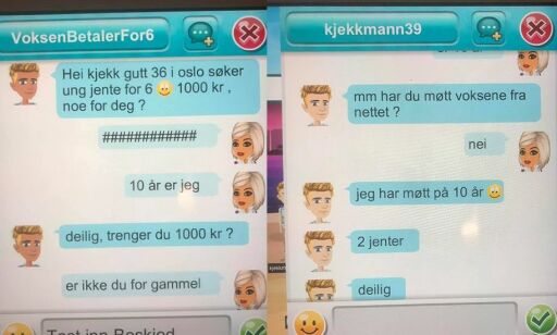Voksne menn ber små jenter om sex og nakenbilder i mobilspill