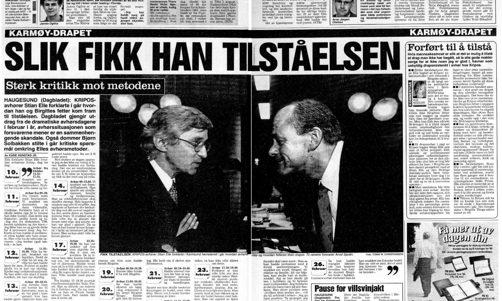 Faksimile fra Dagbladet. Faksimile fra Dagbladet.