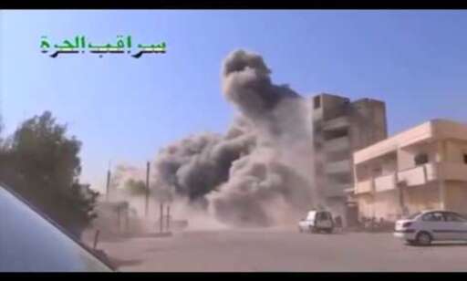 Amatørvideo har fanget missilangrep i Syria